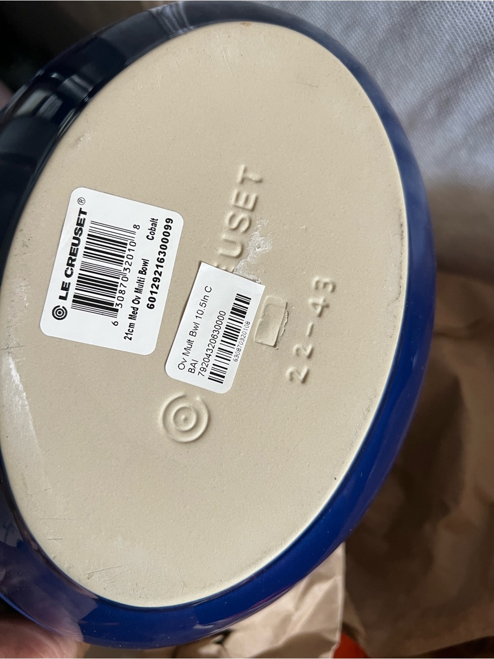 Le Creuset Blue Stoneware Dish new 10.5 inch - Picture 3 of 4